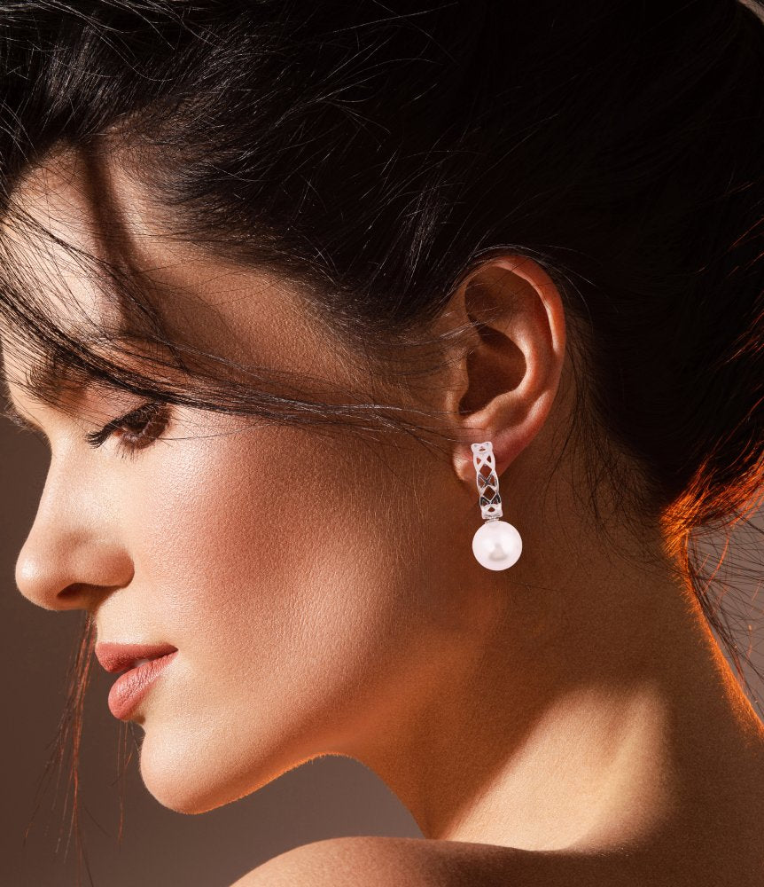 Pearl Drop Earrings | Silver
