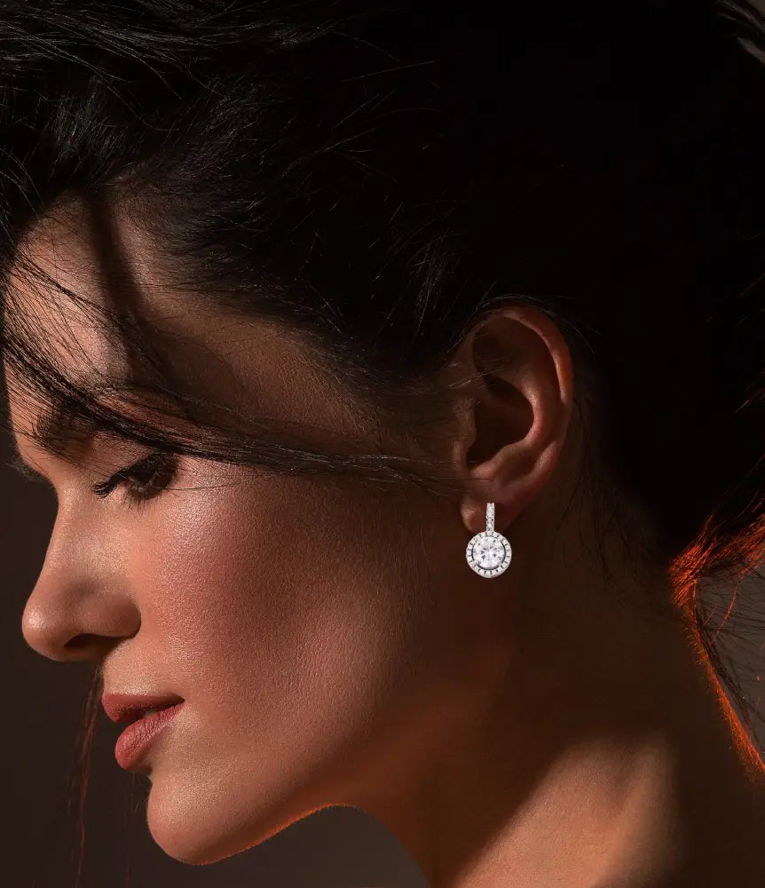 Elegant Halo Drop Earrings