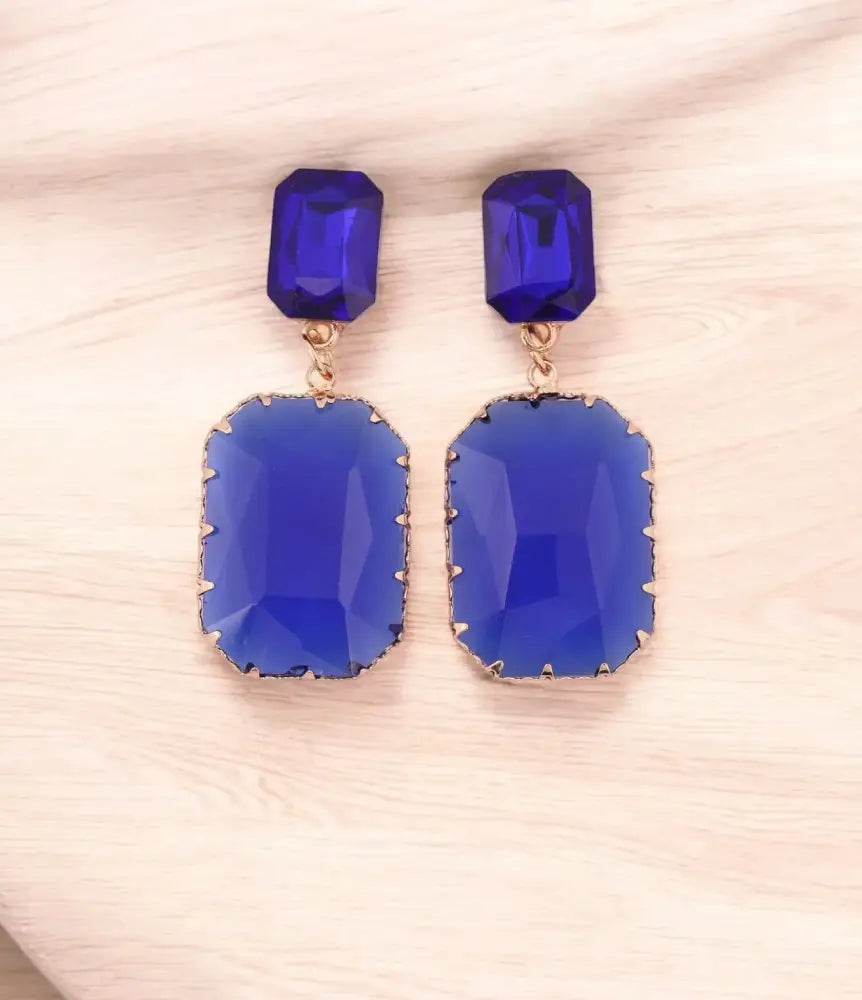 Royal Blue Crystal Drop Earrings