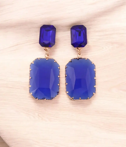 Royal Blue Crystal Drop Earrings