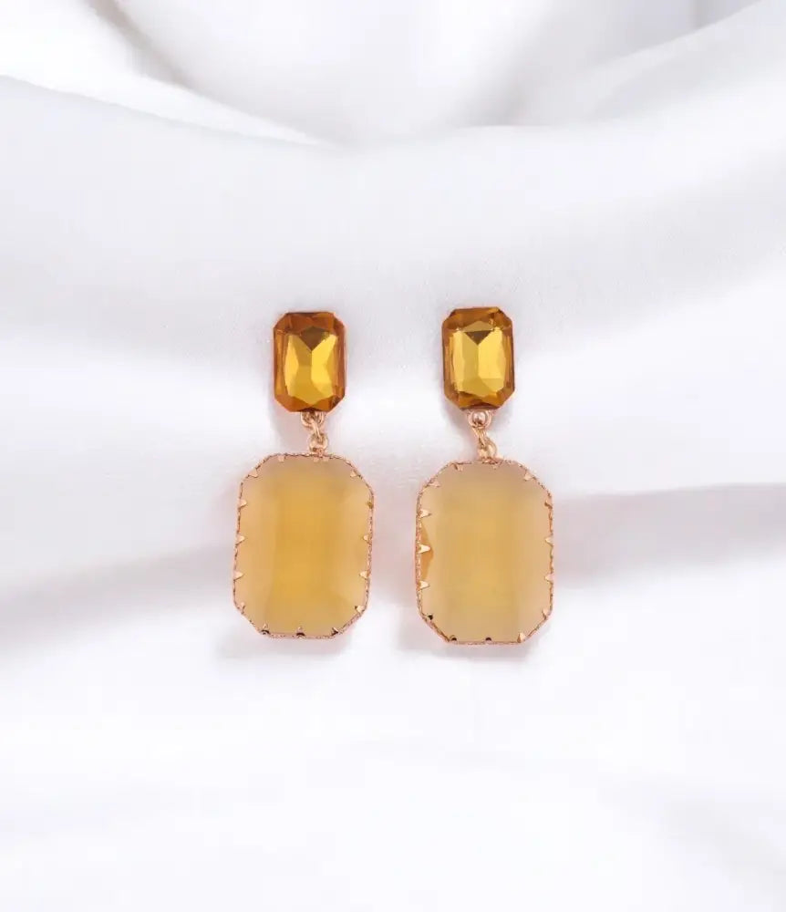 Elegant Yellow-Toned Statement Earrings
