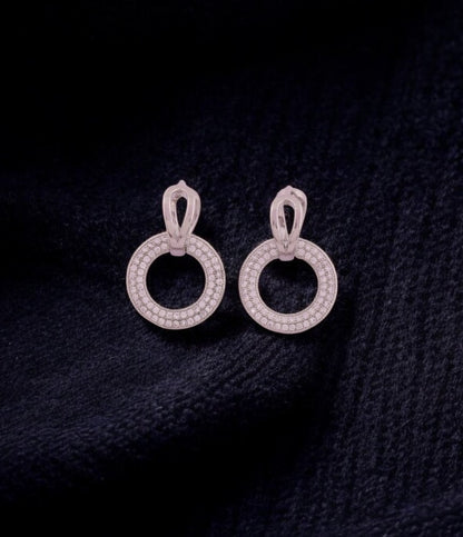 Diamond Halo Hoop Earrings
