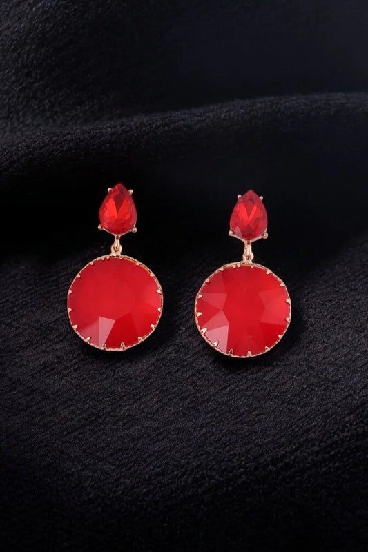 Scarlet Radiance Drop Earrings - Amulya Gems