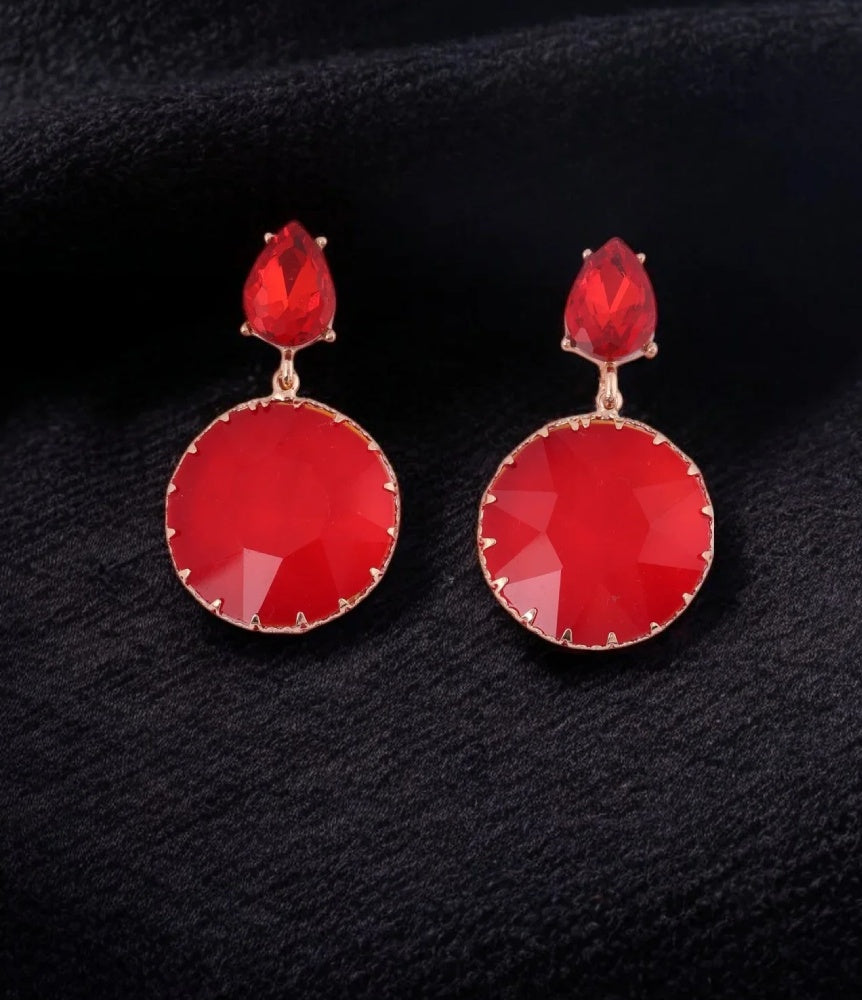 Scarlet Radiance Drop Earrings