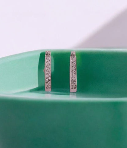 Diamond Lattice Hoop Earrings