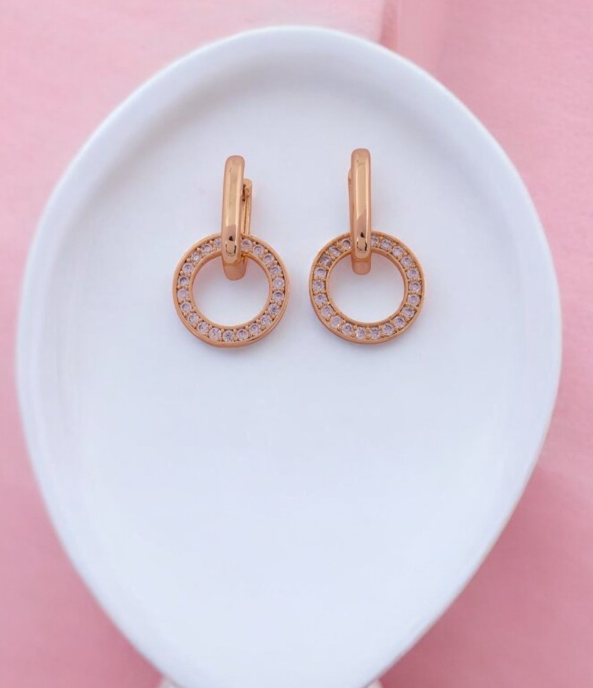 Sparkling Circle Drop Earrings – A Timeless Statement