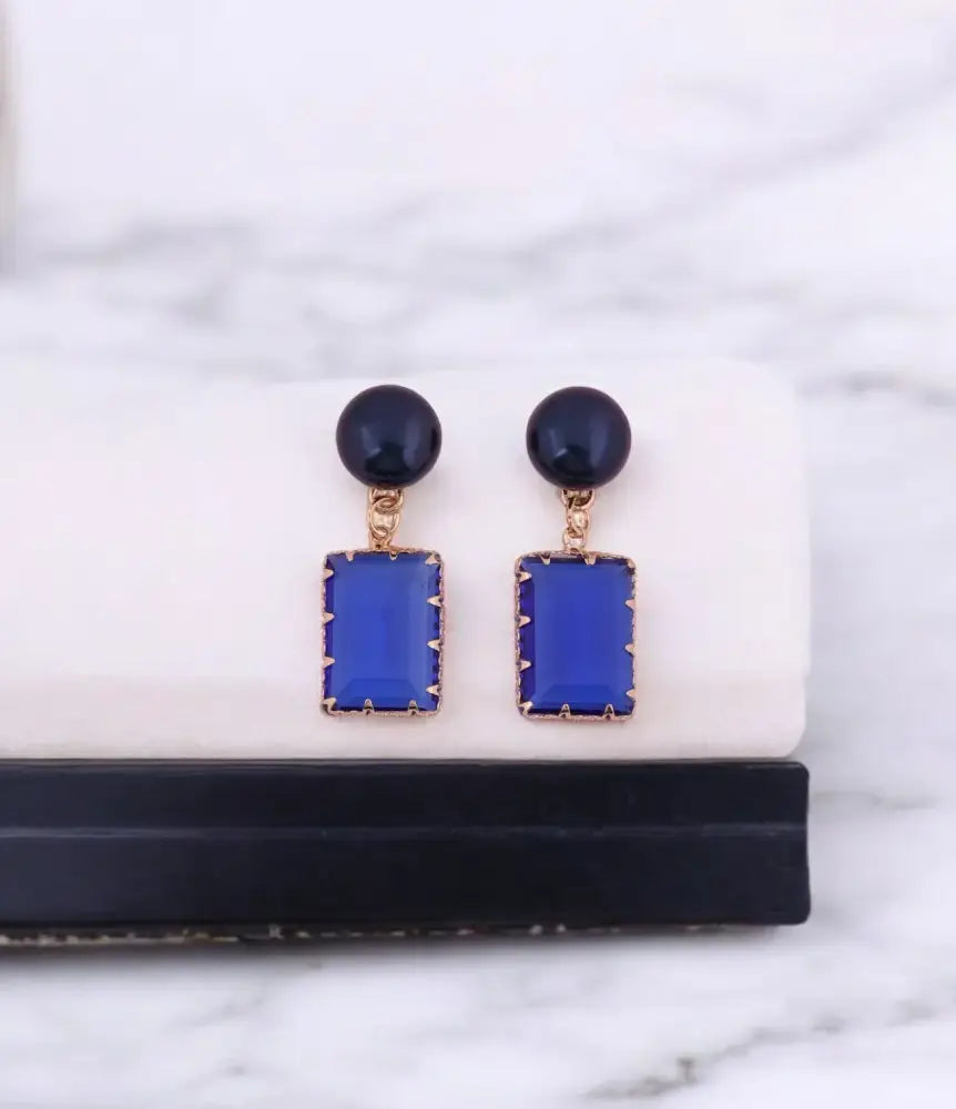 Royal Blue Elegance Peral Drop Earrings
