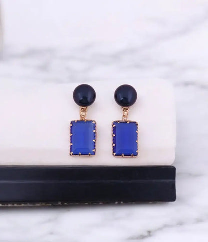 Royal Blue Elegance Peral Drop Earrings