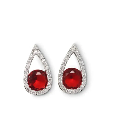 Red Dazzles Stud Earrings