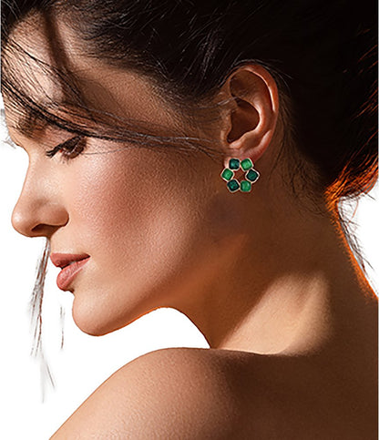 Green Glamour Stud Earrings