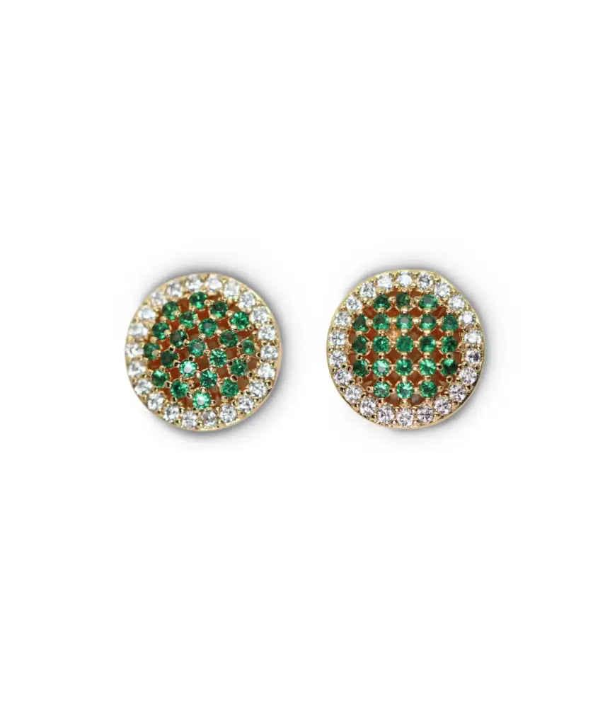 Green Glamour Gold Plated Stud Earrings