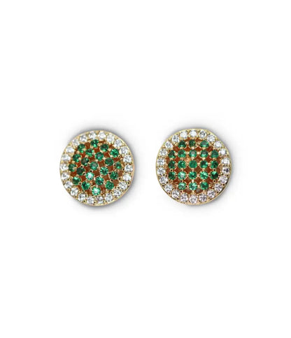 Green Glamour Gold Plated Stud Earrings
