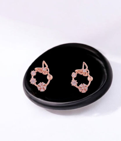 Blossom Charm Hoop Studs