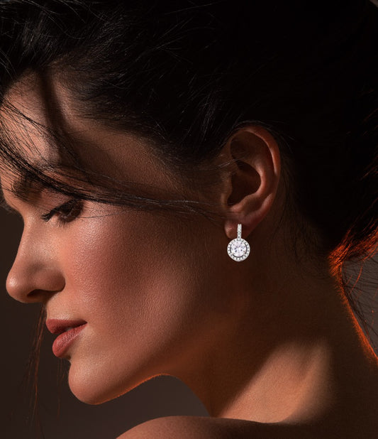 Celeste Halo Diamond Earrings