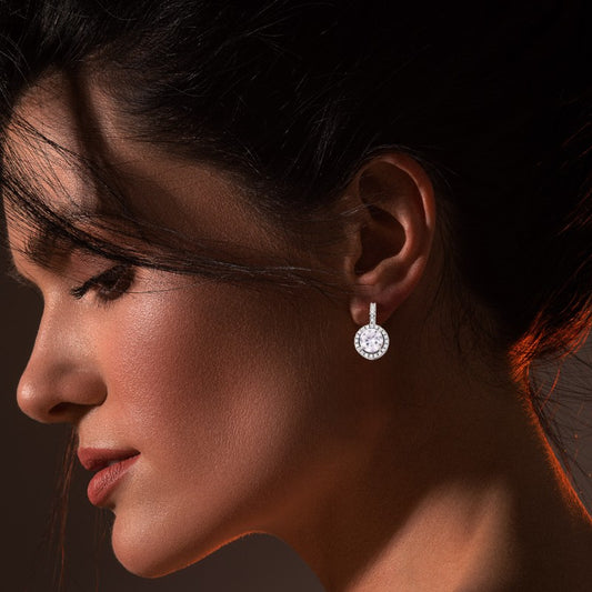 Celeste Halo Diamond Earrings