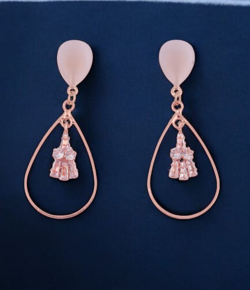 Elegant Rose Gold Teardrop Earrings