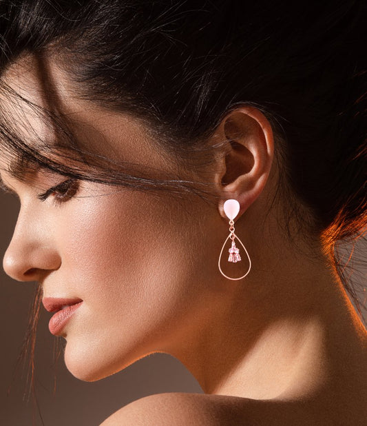 Elegant Rose Gold Teardrop Earrings