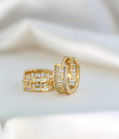 Zeno Gold Plated Hoop Earrings
