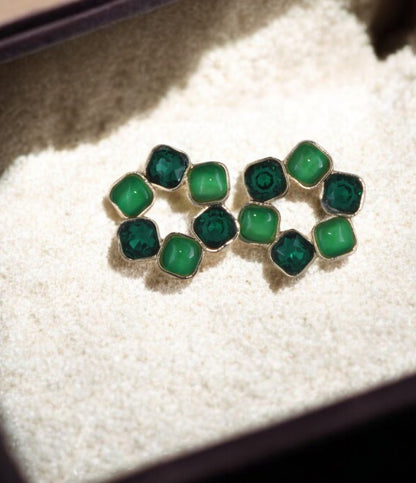 Green Glamour Stud Earrings