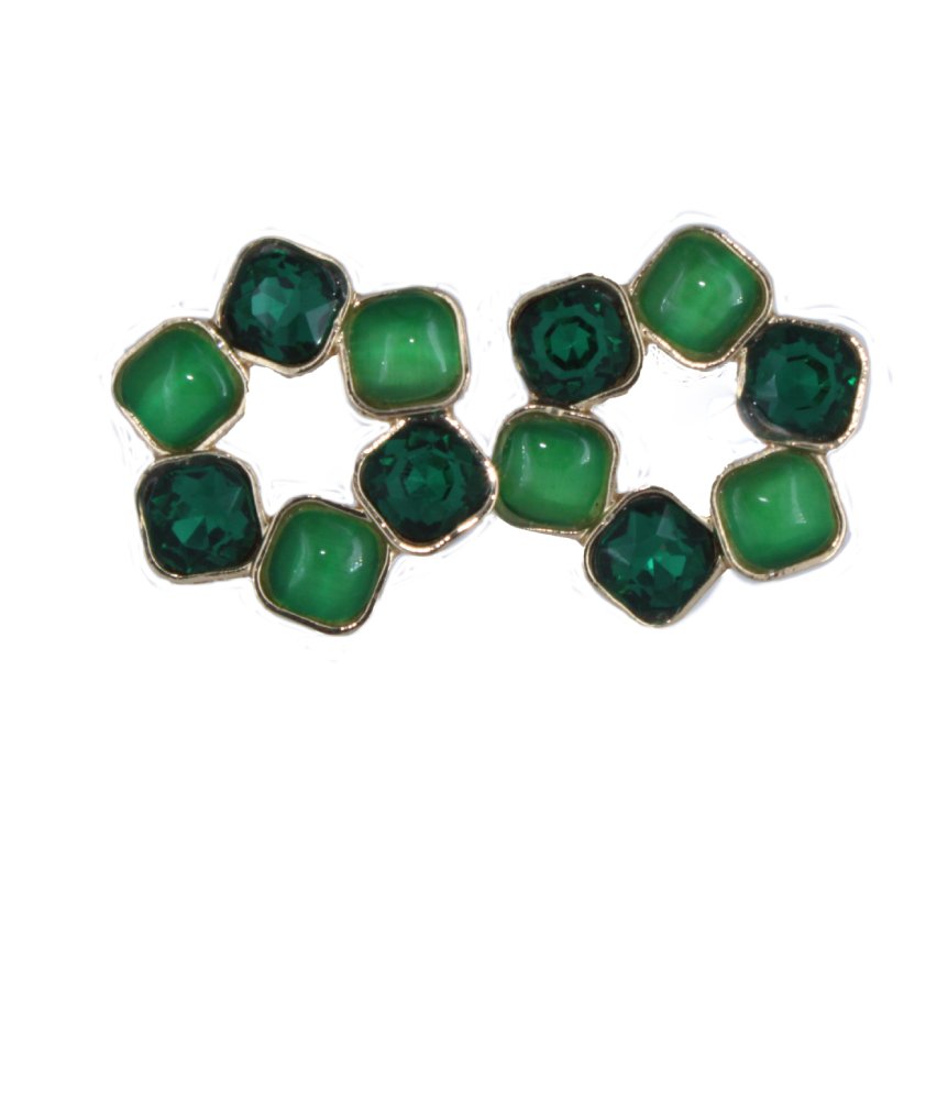 Green Glamour Stud Earrings