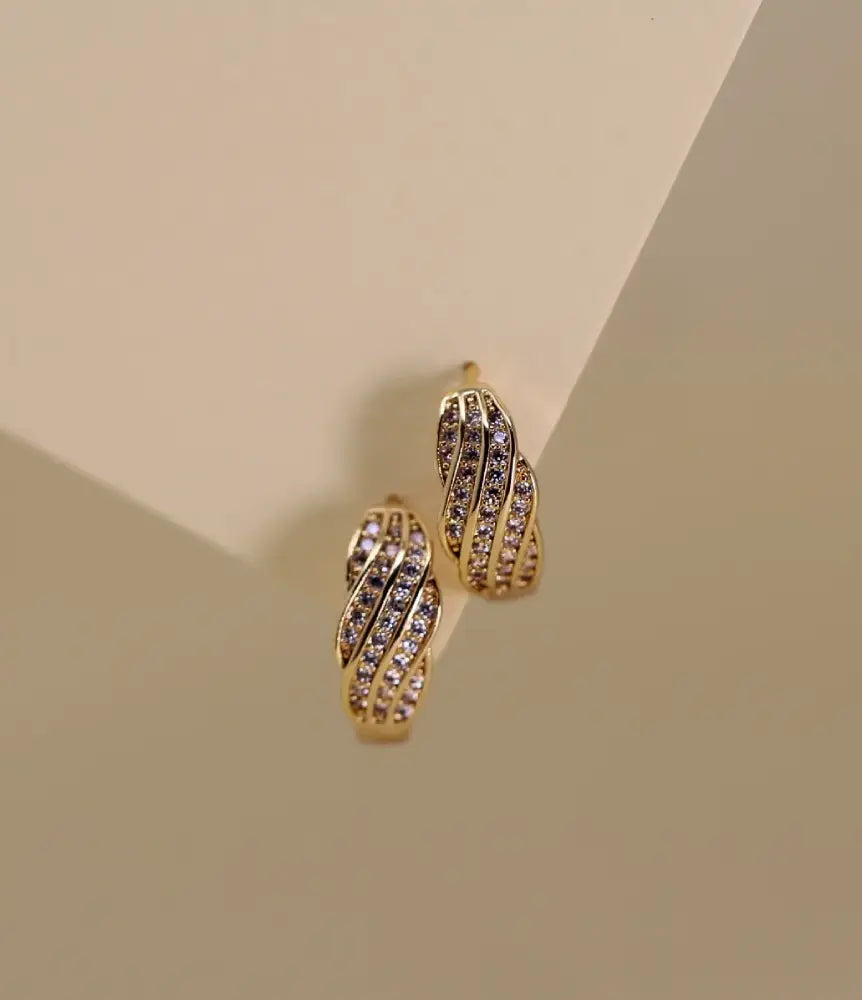Pink Dazzle Gold Plated Hoop Earrings