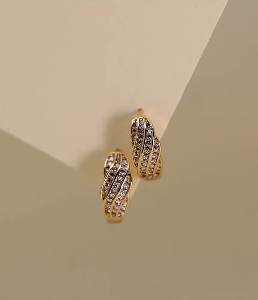 Pink Dazzle Gold Plated Hoop Earrings