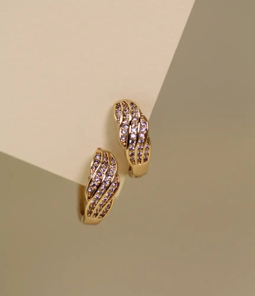 Pink Dazzle Gold Plated Hoop Earrings
