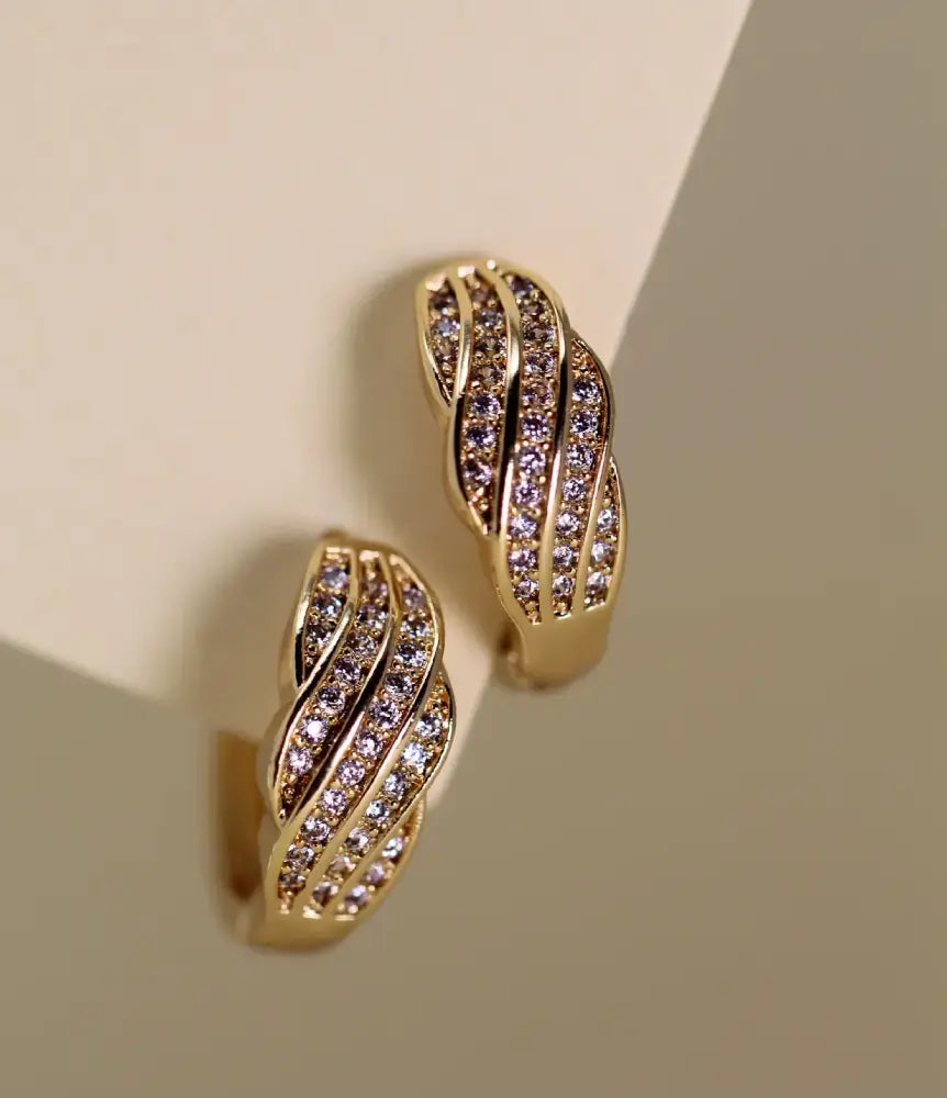 Pink Dazzle Gold Plated Hoop Earrings