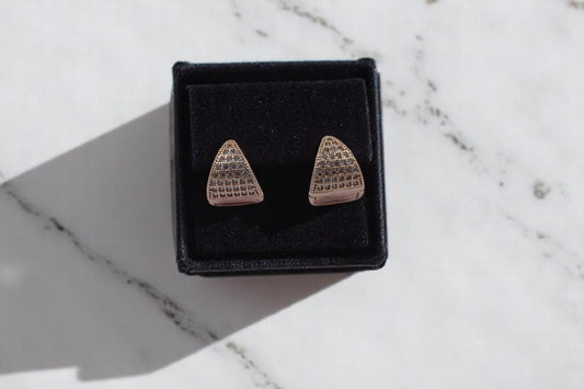 Glam Prism Rose Gold-Toned Stud Earrings