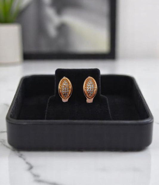Elegant Marquise Rose Gold-Toned Earrings