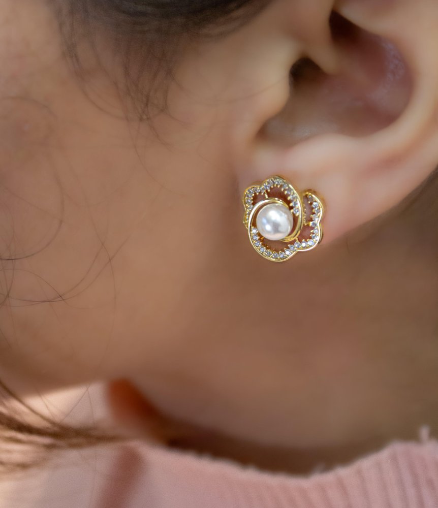 Margarita Rose Gold Plated Stud Earrings
