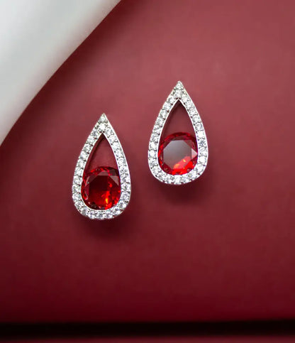 Red Dazzles Stud Earrings