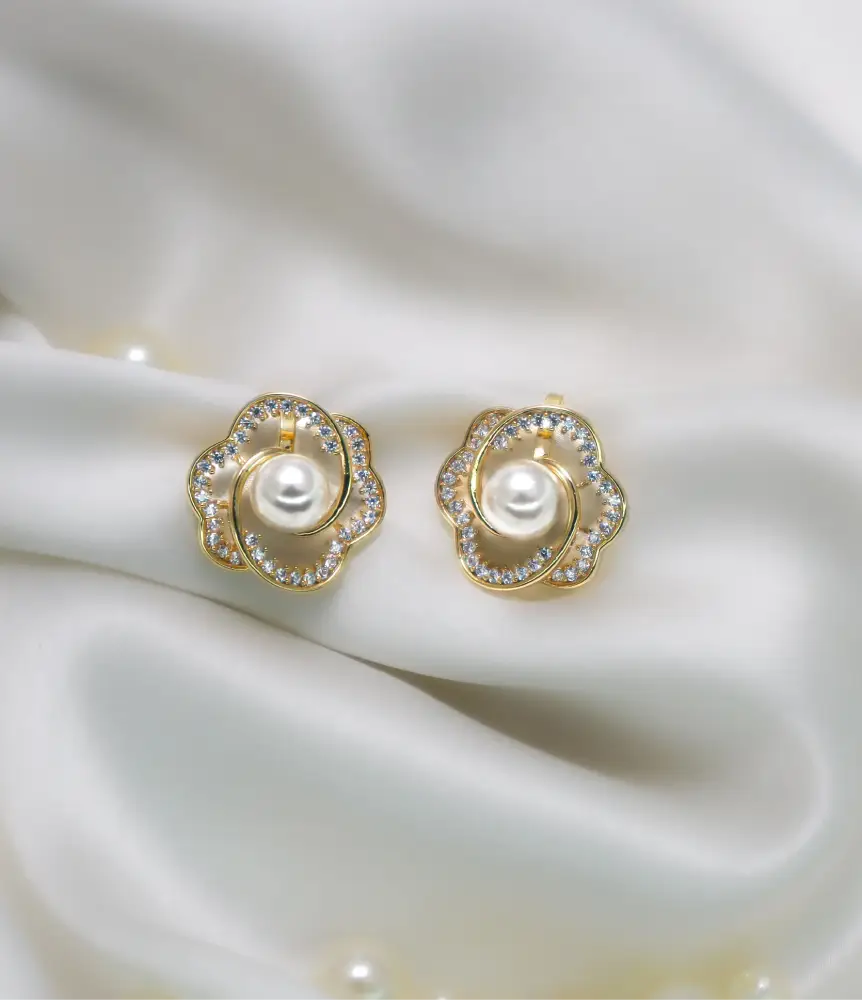 Margarita Rose Gold Plated Stud Earrings