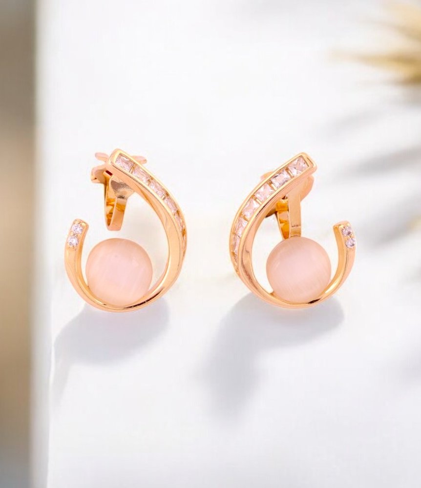 Luxe Curve Pearl Drop Earrings