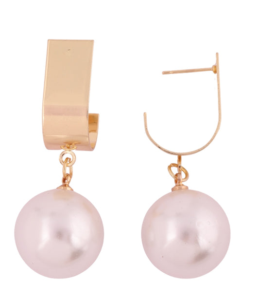 लक्झरी गोल्ड पर्ल ड्रॉप इअररिंग्ज