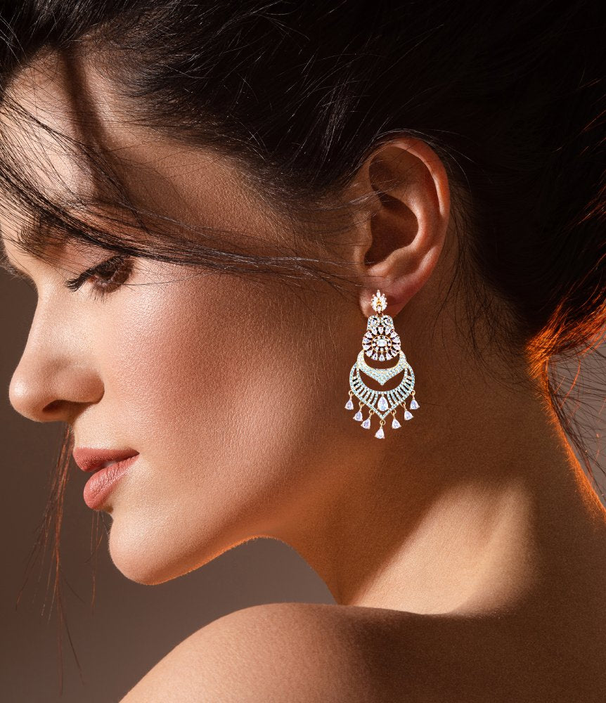 Opulent Rose Gold Chandbali Earrings