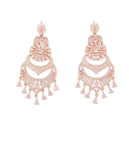 Opulent Rose Gold Chandbali Earrings