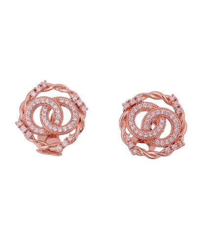 Rose Gold Twisted Glam Earrings