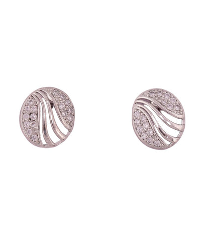 Silver Wave Stud Earrings