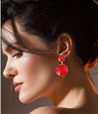 Scarlet Radiance Drop Earrings